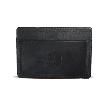 Daira - Twin Pocket Leather Card Holder - Ebony Black