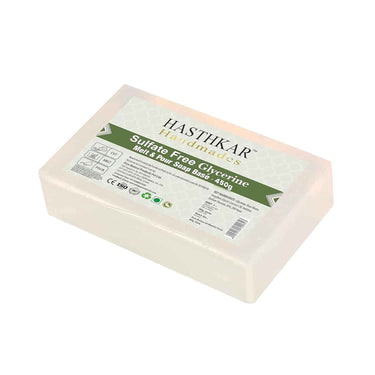 Hasthkar SLS & Paraben Free Clear Glycerine Soap Base Bar- 450gm (Pack of 2)