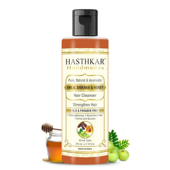 Hasthkar SLS & Paraben Free Amla Honey & Shikakai Hair Shampoo- 210ml - BuyPureNaturals