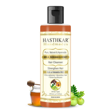 Hasthkar SLS & Paraben Free Amla Honey & Shikakai Hair Shampoo- 210ml - BuyPureNaturals