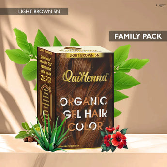 QuikHenna Organic Gel Hair Color 210 Gm - 5N Light Brown - BuyPureNaturals