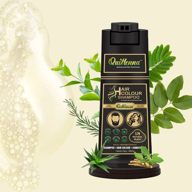 QH+ QuikHenna EVARA Organic Gel Hair Colour Shampoo- 400ml- 2N Soft Black - BuyPureNaturals