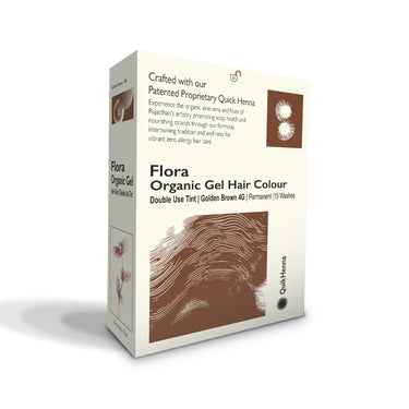 QH+ QuikHenna FLORA Organic Gel Double Use Hair Color- 70gm- 4G Golden Brown - BuyPureNaturals
