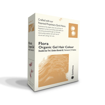 QH+ QuikHenna FLORA Organic Gel Double Use Hair Color- 70gm- 6G Golden Blonde - BuyPureNaturals