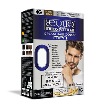 Aequo Organic Cream Hair Colour for Men- 170ml - 4G Golden Brown - BuyPureNaturals