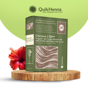 QH+ QuikHenna CHROMA Organic Gel 100% Pure Natural Zero Allergens Hair Color- 140gm- 5N Light Brown - BuyPureNaturals