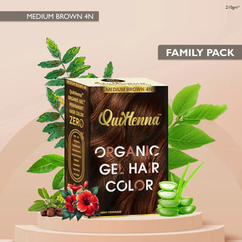 Quikhenna Organic Gel Hair Color 210 Gm - 4N MEDIUM BROWN
