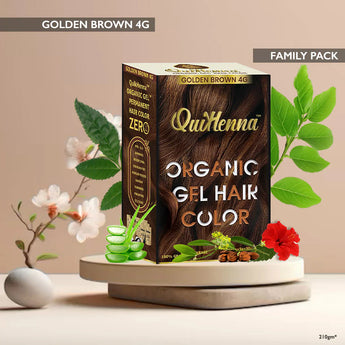 QuikHenna Organic Gel Hair Color 210 Gm - 4G Golden Brown - BuyPureNaturals