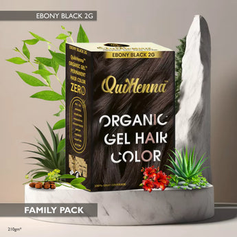 QuikHenna Organic Gel Hair Color 210 Gm - 2G Ebony Black - BuyPureNaturals