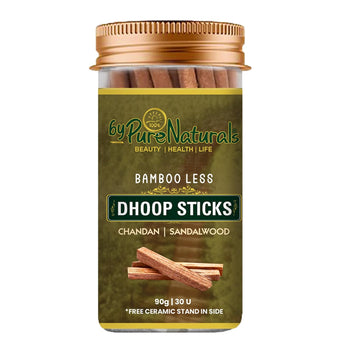 byPureNaturals Bamboo Less Incense Sandalwood Dhoop Sticks- 30 Sticks Pack - BuyPureNaturals