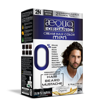 Aequo Organic Cream Hair Colour for Men- 170ml - 2N Blackish Brown - BuyPureNaturals