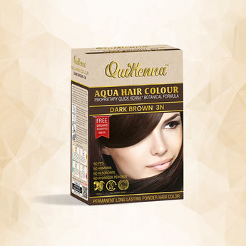 QuikHenna AQUA Powder Hair Color- 110 Gm- 3N Dark Brown - BuyPureNaturals