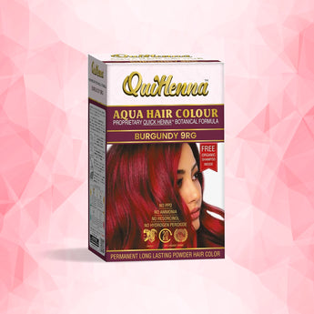 QuikHenna AQUA Powder Hair Color-110 Gm- 9RG Burgundy - BuyPureNaturals