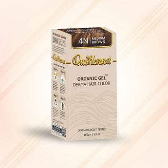 QH+ QuikHenna CLINICA Organic Gel Innovative Derma Hair Color 165gm- 4N Medium Brown - BuyPureNaturals