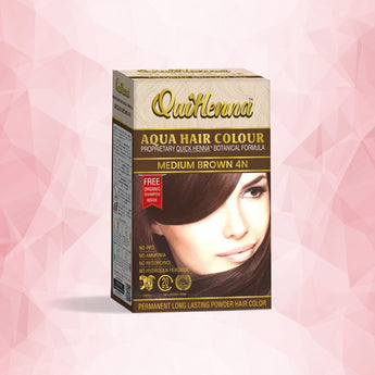 QuikHenna AQUA Powder Hair Color- 110Gm- 4N Medium Brown - BuyPureNaturals