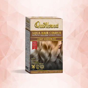 QuikHenna AQUA Powder Hair Color- 110 Gm- 5N Light Brown - BuyPureNaturals