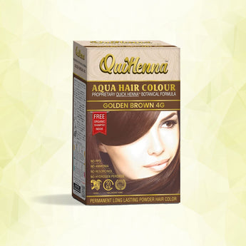 QuikHenna AQUA Powder Hair Color- 110 Gm- 4G Golden Brown - BuyPureNaturals