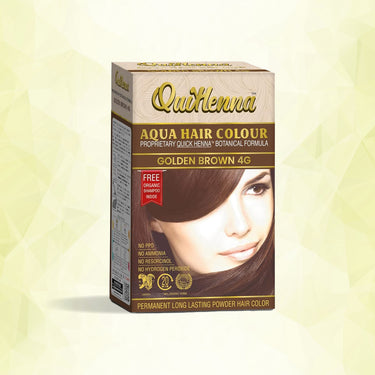 QuikHenna AQUA Powder Hair Color- 110 Gm- 4G Golden Brown - BuyPureNaturals