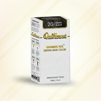 QH+ QuikHenna CLINICA Organic Gel Innovative Derma Hair Color 165gm- 2G Ebony Black - BuyPureNaturals