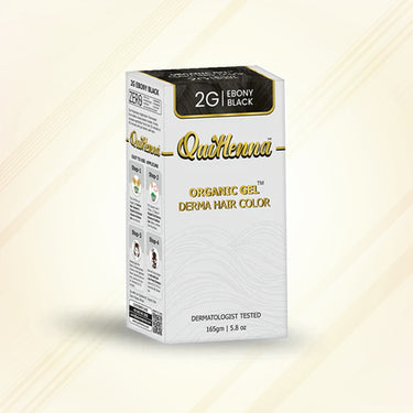 QH+ QuikHenna CLINICA Organic Gel Innovative Derma Hair Color 165gm- 2G Ebony Black - BuyPureNaturals