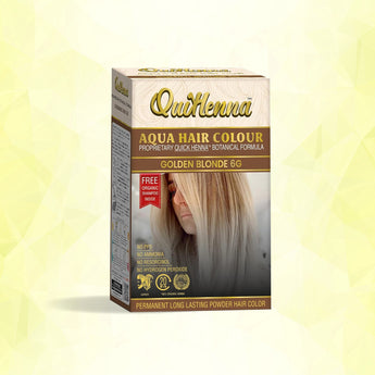 QuikHenna AQUA Powder Hair Color- 110Gm- 6G Golden Blonde - BuyPureNaturals