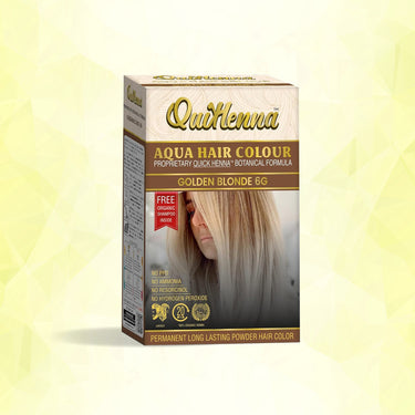 QuikHenna AQUA Powder Hair Color- 110Gm- 6G Golden Blonde - BuyPureNaturals