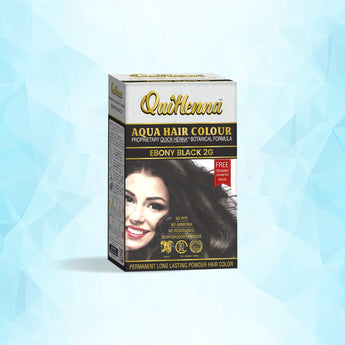 QuikHenna AQUA Powder Hair Color- 110 Gm- 2G Ebony Black - BuyPureNaturals