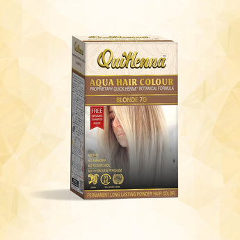 QuikHenna AQUA Powder Hair Color-110 Gm- 7G Blonde - BuyPureNaturals