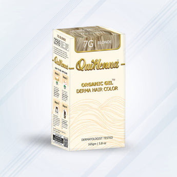 QH+ QuikHenna CLINICA Organic Gel Innovative Derma Hair Color 165gm - 7G Blonde - BuyPureNaturals
