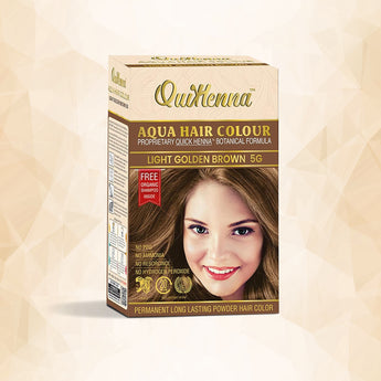 QuikHenna AQUA Powder Hair Color- 110 Gm- 5G Light Golden Brown - BuyPureNaturals