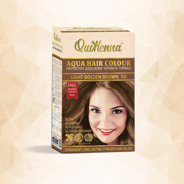 QuikHenna AQUA Powder Hair Color- 110 Gm- 5G Light Golden Brown - BuyPureNaturals