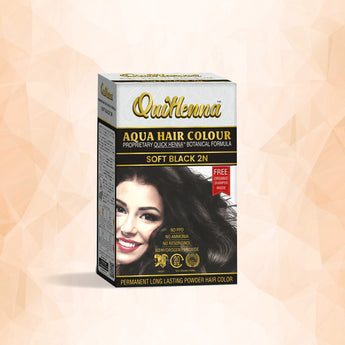 QuikHenna AQUA Powder Hair Color- 110 Gm- 2N Soft Black - BuyPureNaturals