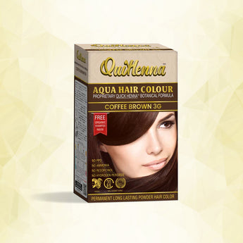 QuikHenna AQUA Powder Hair Color- 110 Gm- 3G Coffee Brown - BuyPureNaturals