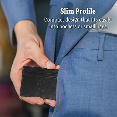 Daira - Multi Pocket Leather Card Holder - Ebony Black - BuyPureNaturals