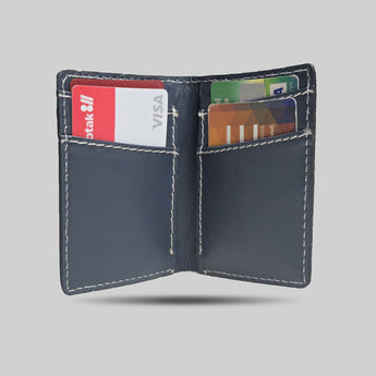 Daira - Bi-Fold Leather Card Holder Cum Wallet - Azure Blue