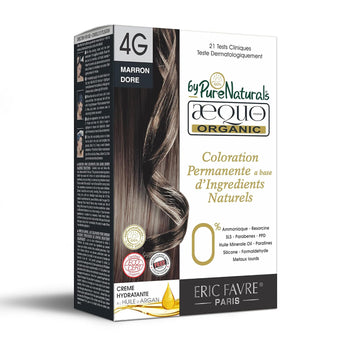 QH+ Aequo Organic Zero Toxins Permanent Cream Hair Colour- 200ml- 4G Golden Brown - BuyPureNaturals