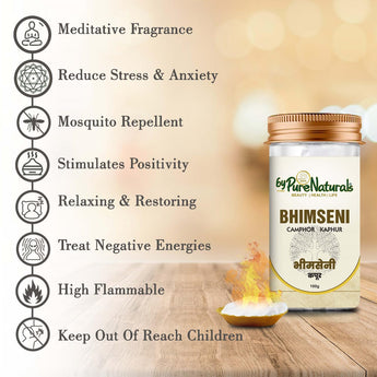 byPureNaturals Bhimseni Camphor- 100gm - BuyPureNaturals