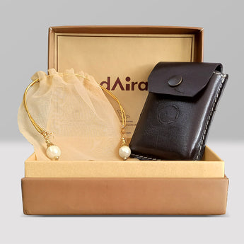 Daira - Single Pocket Leather Card Holder - Tan