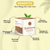 QH+ QuikHenna FLORA Organic Gel Roots Touch Up Hair Color- 32gm- 4G Golden Brown - BuyPureNaturals