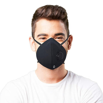 byPureNaturals 5 Layered N95 Face Mask Reusable, Washable Over the Head Black Anti Pollution Face Mask With Respirator Vent. - BuyPureNaturals