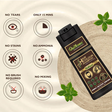 QH+ QuikHenna EVARA Organic Gel Hair Colour Shampoo- 200ml- 3N Dark Brown - BuyPureNaturals