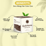 QH+ QuikHenna FLORA Organic Gel Roots Touch Up Hair Color- 32gm- 3N Dark Brown - BuyPureNaturals