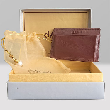 Daira - Twin Pocket Leather Card Holder - Cocoa Craft - BuyPureNaturals