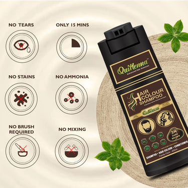 QH+ QuikHenna EVARA Organic Gel Hair Colour Shampoo- 400ml- 3N Dark Brown - BuyPureNaturals