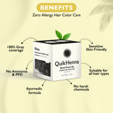 QH+ QuikHenna FLORA Organic Gel Roots Touch Up Hair Color- 32gm- 1N Natural Black - BuyPureNaturals