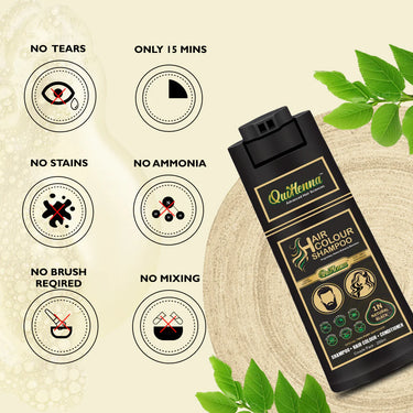 QH+ QuikHenna EVARA Organic Gel Hair Colour Shampoo- 200ml- 2N Soft Black - BuyPureNaturals