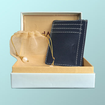 Daira - Credit Card Cum Currency Rfid Compact Wallet - Azure Blue