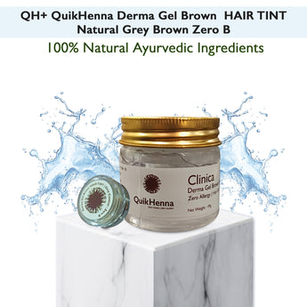 QH+ QuikHenna CLINICA Organic Gel Derma Brown Tint Hair Colour- 46gm- 0B Natural Grey Brown - BuyPureNaturals