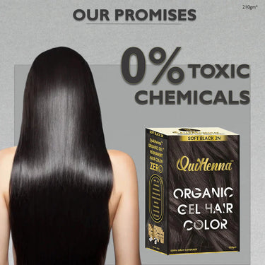 QuikHenna Organic Gel Hair Color 210 Gm -2N Soft Black - BuyPureNaturals