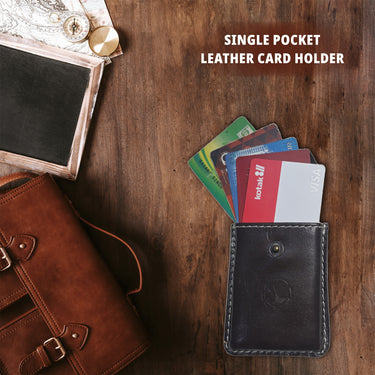 Daira - Single Pocket Leather Card Holder - Tan - BuyPureNaturals